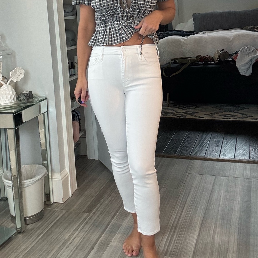 MOTHER The Looker Crop White Jeans – Glass Slipper – Size 27
